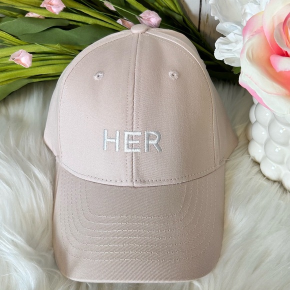 Burberry Baby Pink ‘Her’ Baseball Cap NWT